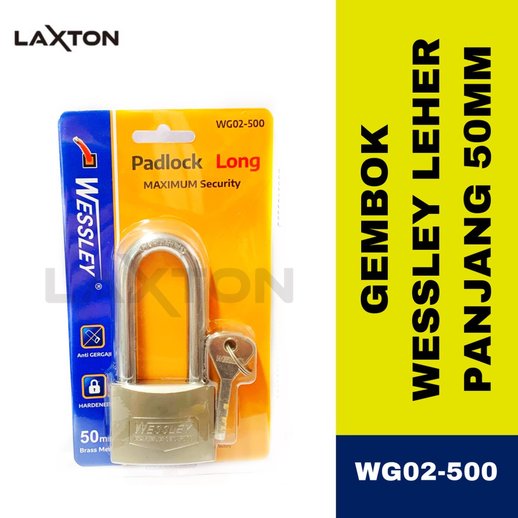 Gembok Wessley anti potong leher panjang model WG02