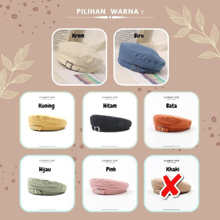 Puncak Promo Topi Baret Kpop Polos / Topi Baret Korea Fashion / Beret Pria Wanita - Bata Exclusive
