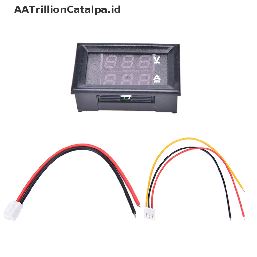 Voltmeter Ammeter Tegangan Digital DC 0-100V 10A Dual LED