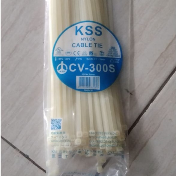 Kabel ties KSS CV-300S putih 100bh (CV300 Cable tie CV 300 tis 30cm)