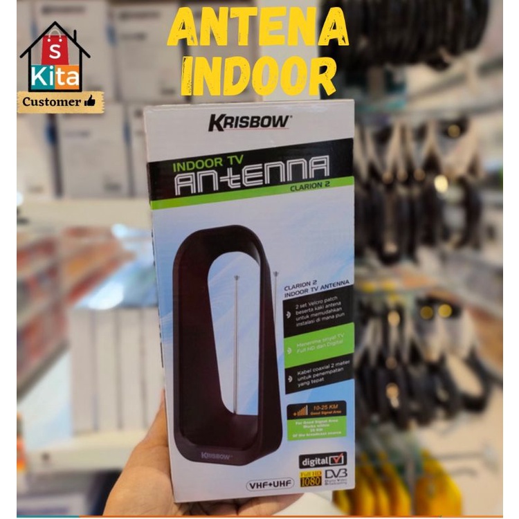 Krisbow Antena TV Indoor Clarion/antena TV DIGITAL & Analog/Antena Dalam Ruangan