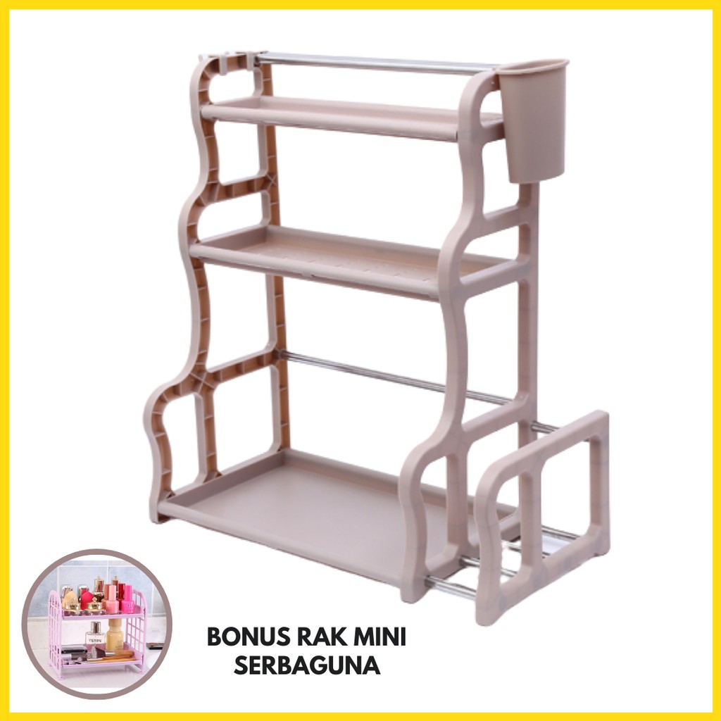 Rak Bumbu Dapur Tingkat 3 Susun Rack Gantungan Sendok Rak Bumbu Dapur Tingkat 3 Susun Rack Gantungan Sendok