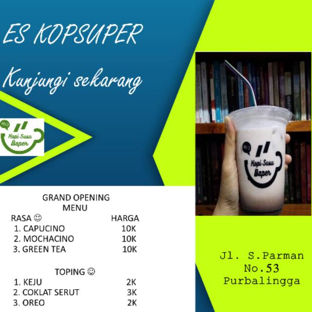 

Bubuk es kopi susu baper (es kopsuper)