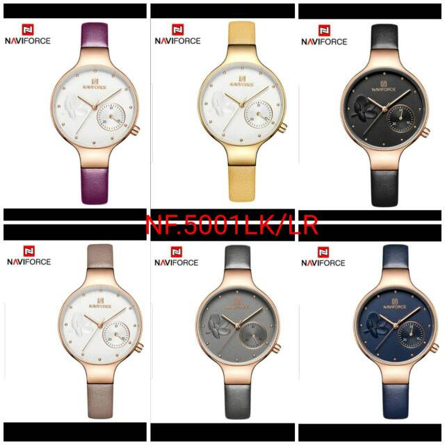 Jam wanita Naviforce 5001 original leather