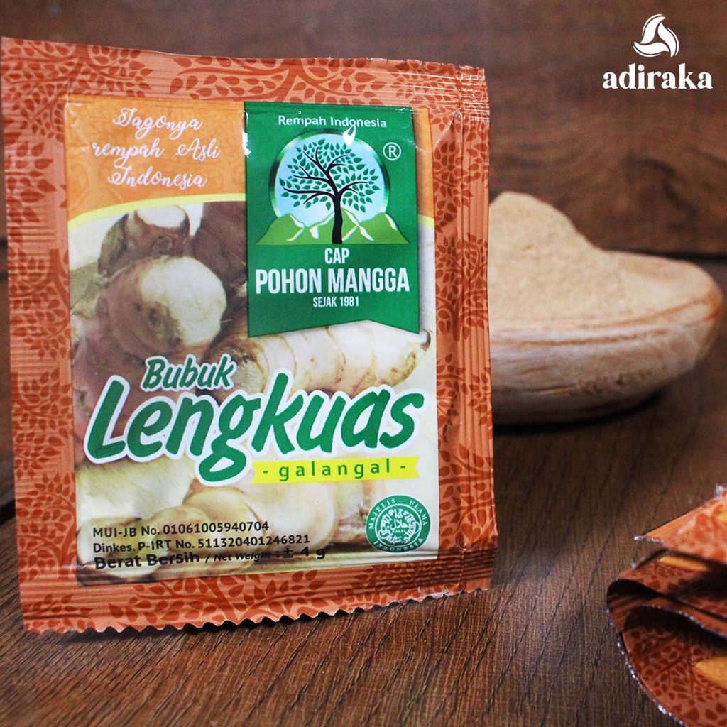 

Bubuk LENGKUAS (1 RENCENG) Bumbu Masak Laja Laos Instan Cap Pohon Mangga - POMANG
