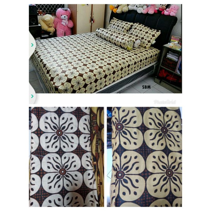 Sprei batik motif kawung khas pekalongan bahan tebal