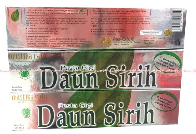 Daun Sirih Mustika Ratu 150gr Pasta Gigi Daun Sirih Odol Toothpaste With Piper Betle Leaf Extract Tooth Paste Daun Sereh Daunsirih Halal MUI 150 Gram