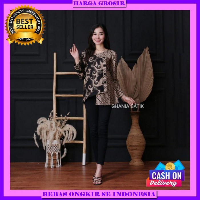 Baju Kondangan Ibu2 Atasan Batik Fashionable Baju Batik Wanita Buju Cewek Formal Kemeja Dewasa Casua