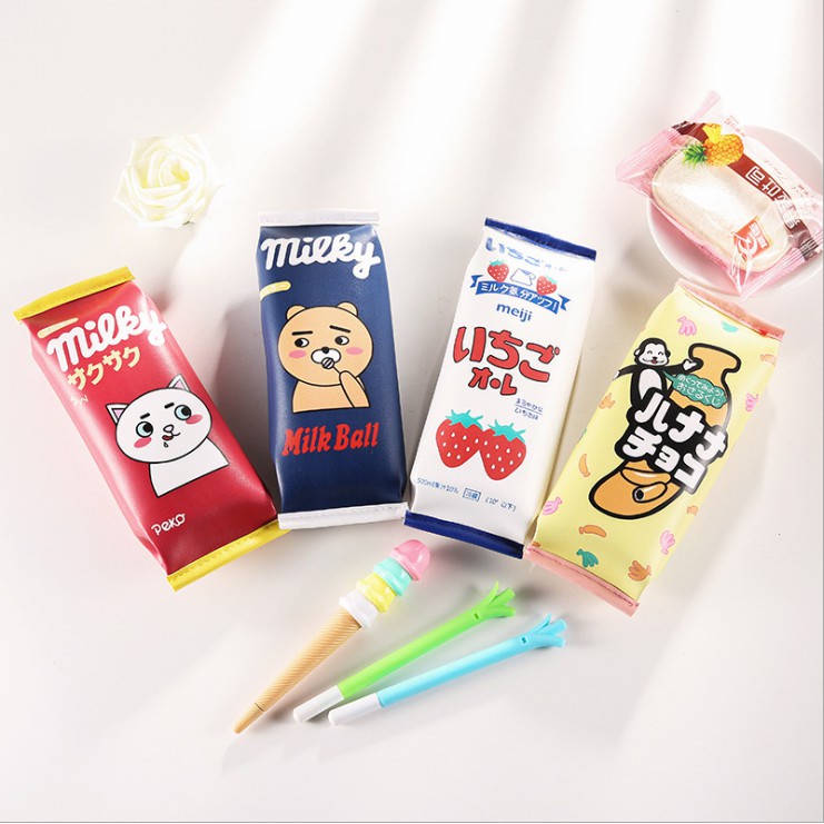 

Tempat Pensil Milk Kotak Pensil Bentuk Kotak Korean Susu Lucu Cute