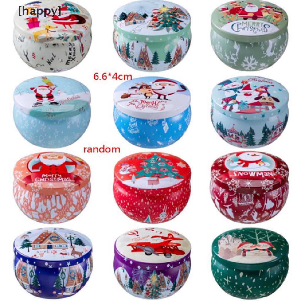 HA Christmas Scented Candle Tin Jar Portable Travel Soy wax Plant candle Gift Box ID