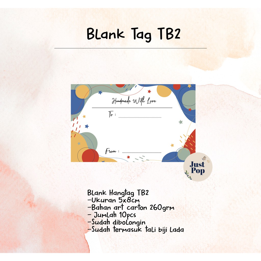 

Blank Hangtag Blank Tag Hangtang Polos Greeting Card Kartu Ucapan TB1