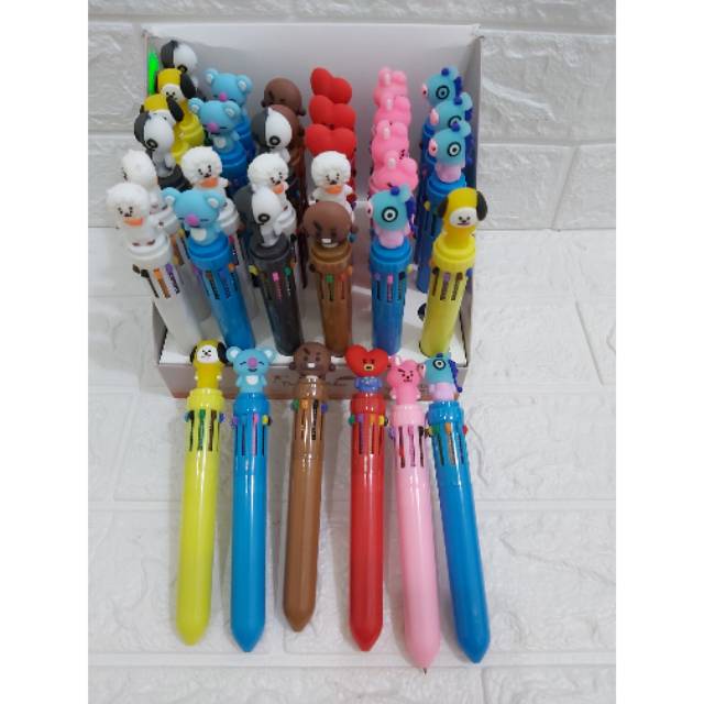 Pulpen karakter 10 warna BTS-21, lol, unicorn, superhero