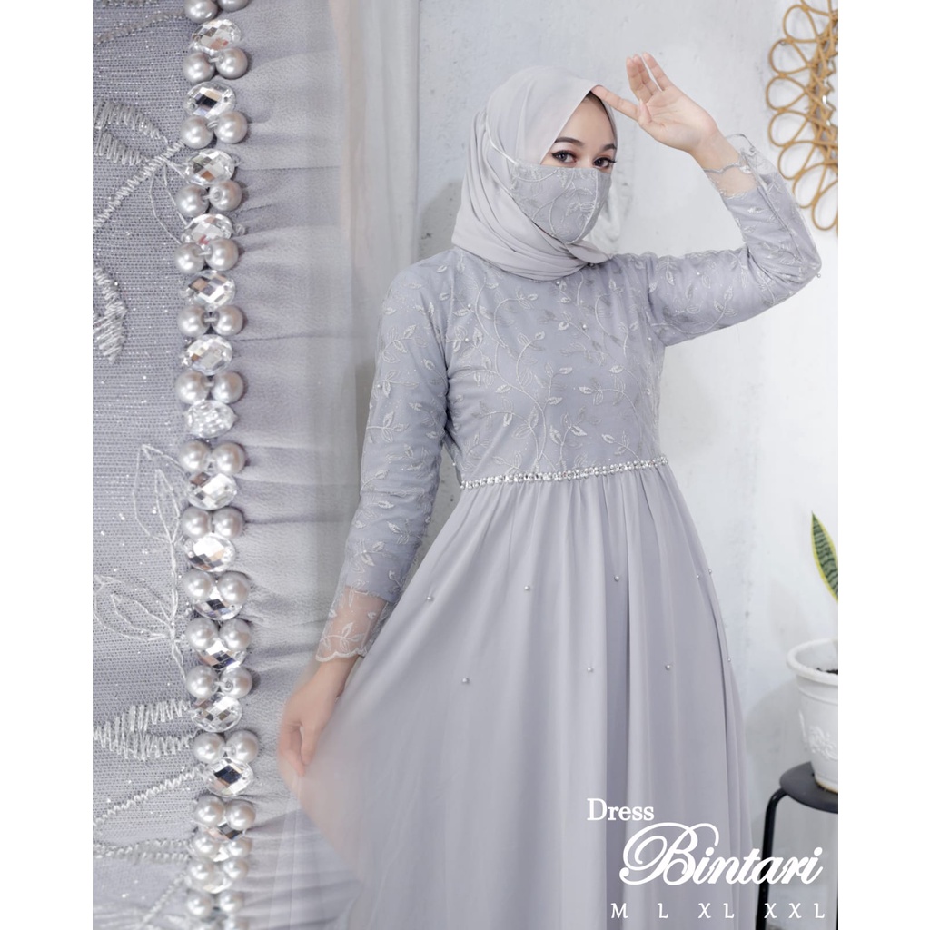 DRESS BINTARI / GAMIS PESTA / GAMIS BRUKAT / KEBAYA MODERN / OUTFIT BAJU PESTA / R.I