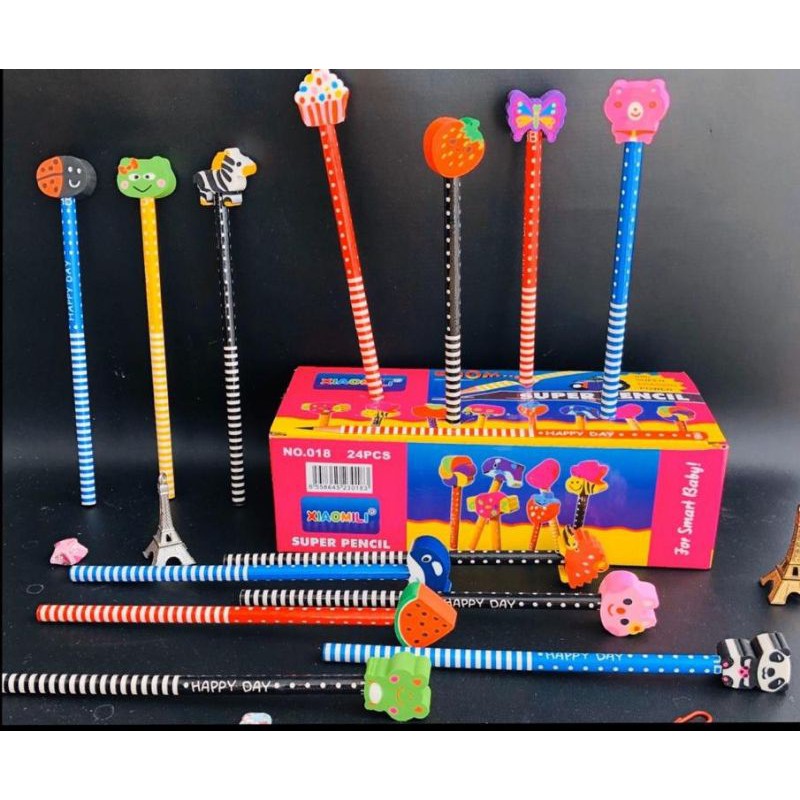 

1pcs PENSIL FANCY + SETIP LUCU Banyak Karakter