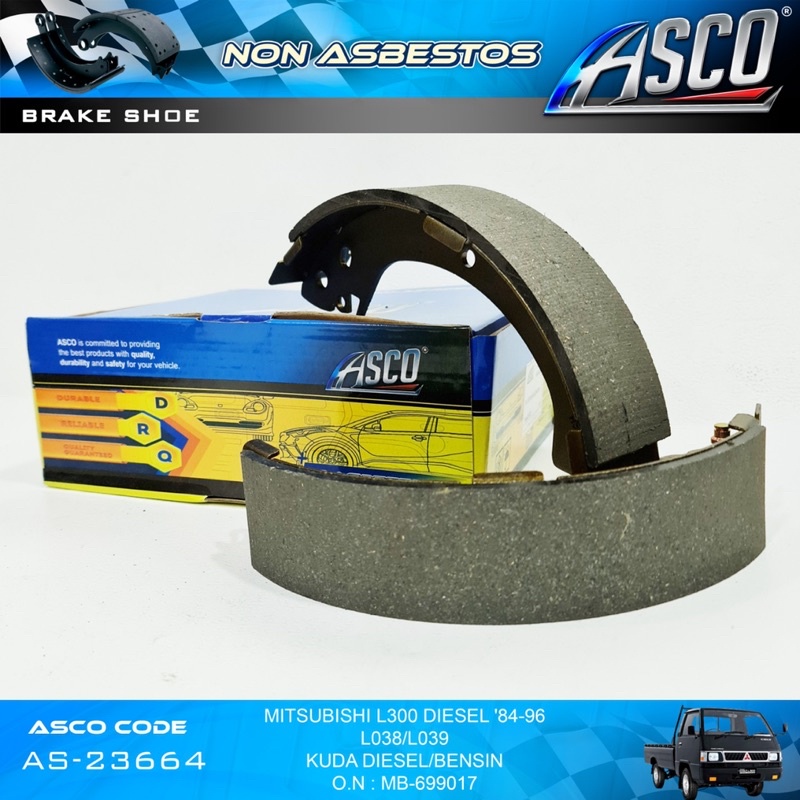 Brake Shoe Set / Kampas Rem Belakang L300 L038/39 &amp; Kuda ASCO AS-23664