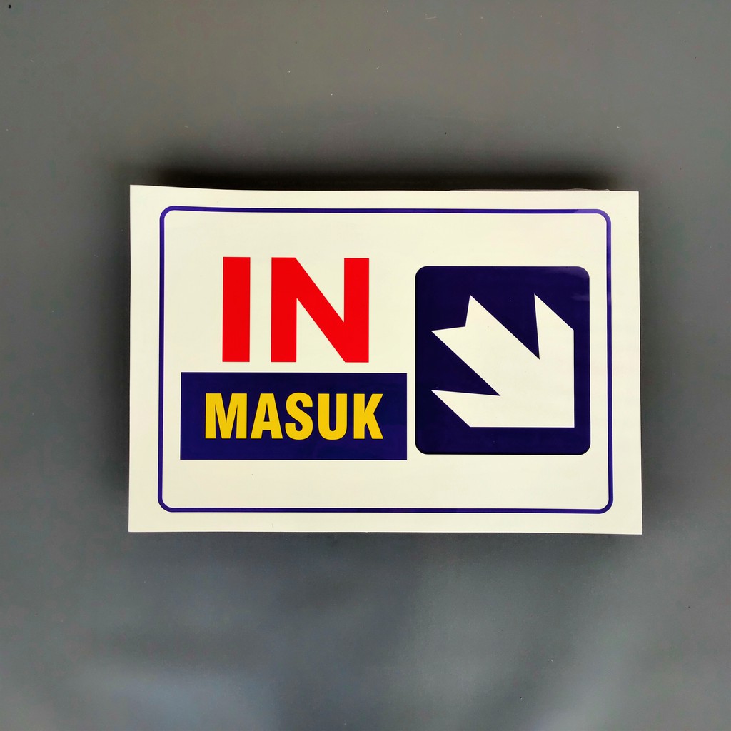 

Stiker Masuk/in | Stiker Vinyl Penanda Masuk | Stiker Penanda Anak Panah Masuk