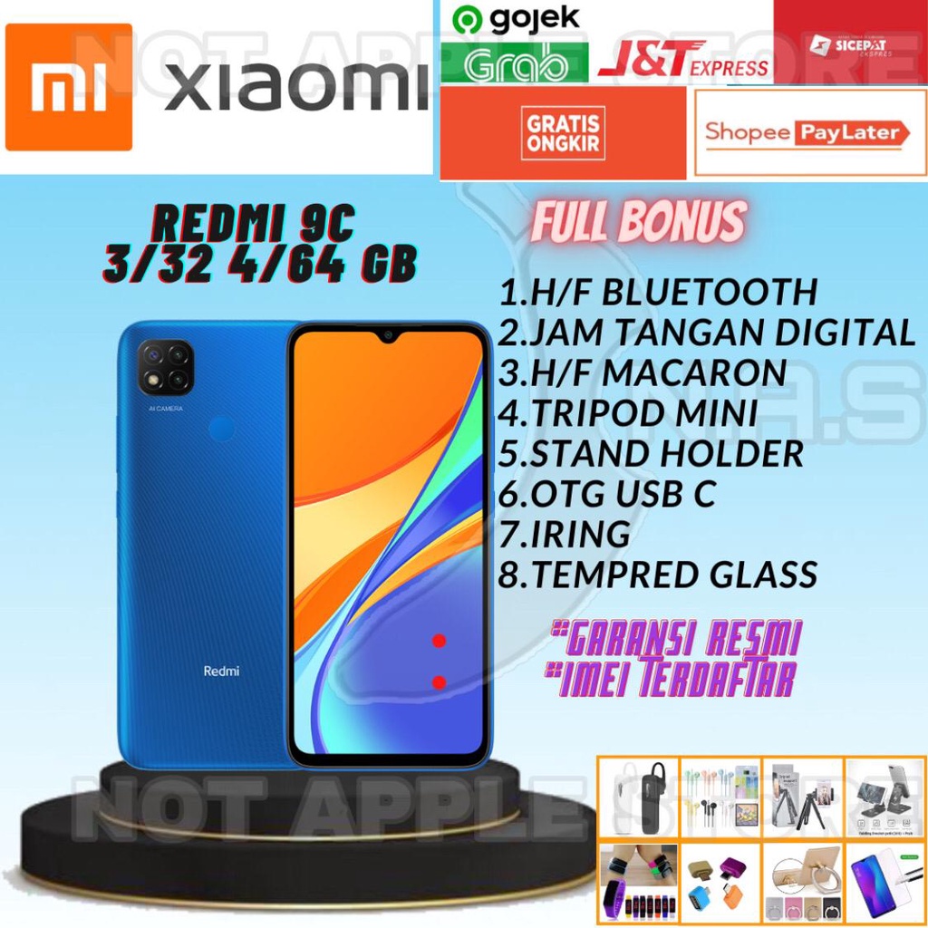 XIAOMI REDMI 9C RAM 3/32GB 4/64GB NEW BARU GARANSI RESMI