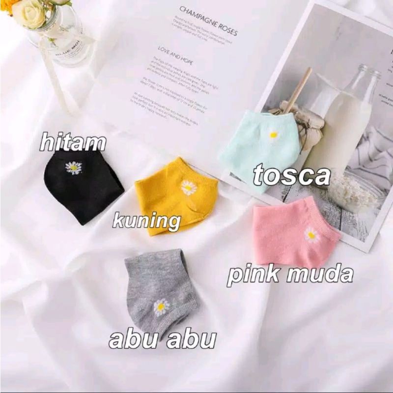 Kaos Kaki Wanita Pendek Kaos Kaki Motif Bunga Import Series