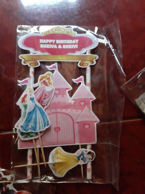 Topper Cake/cupcake Tambah Nama, Hiasan Kue Ulang Tahun, Motif <br />princess