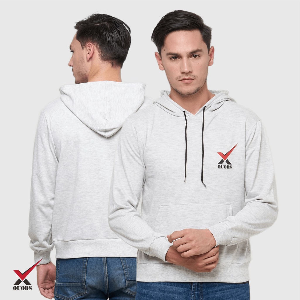 JAKET Hoodie/OUTFIT OLAHRAGA/Sweater Xquods Pria ( Misty Grey )