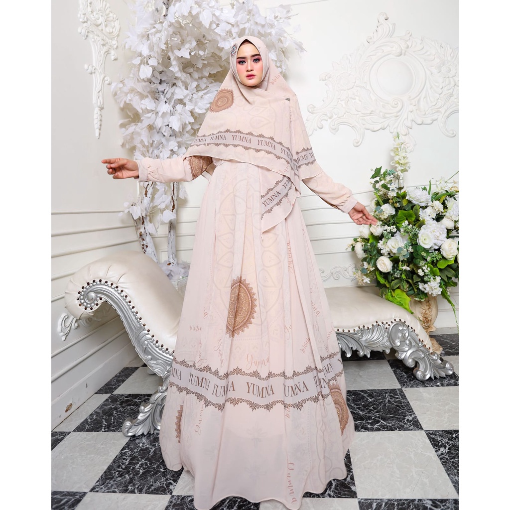 Yumna Printing ORI Hijab Gamis Syari Kekinian BestSeller Terlaris Termurag Original Syari