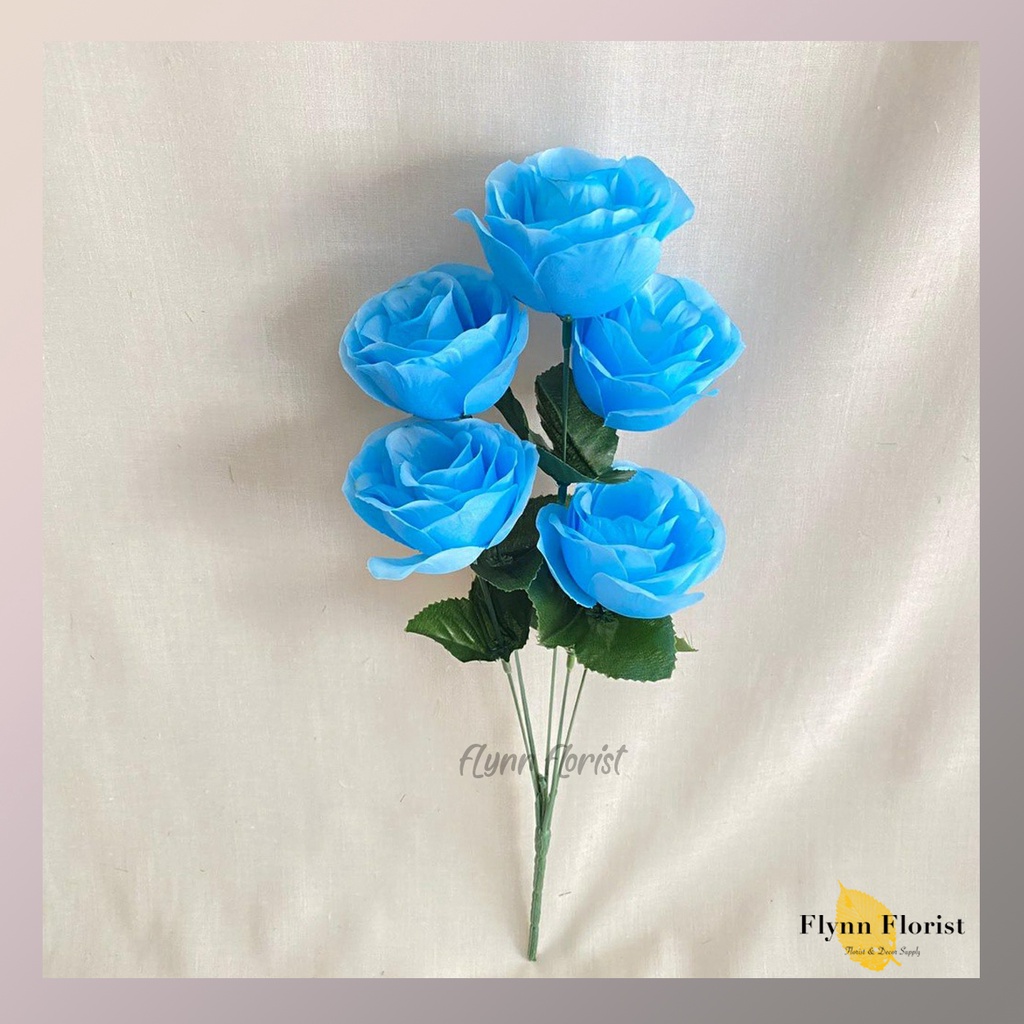 Bunga Mawar Rose Mangkok X5 (satuan) Bunga Artificial / Bunga Plastik / Bunga Dekorasi / Pernikahan-3