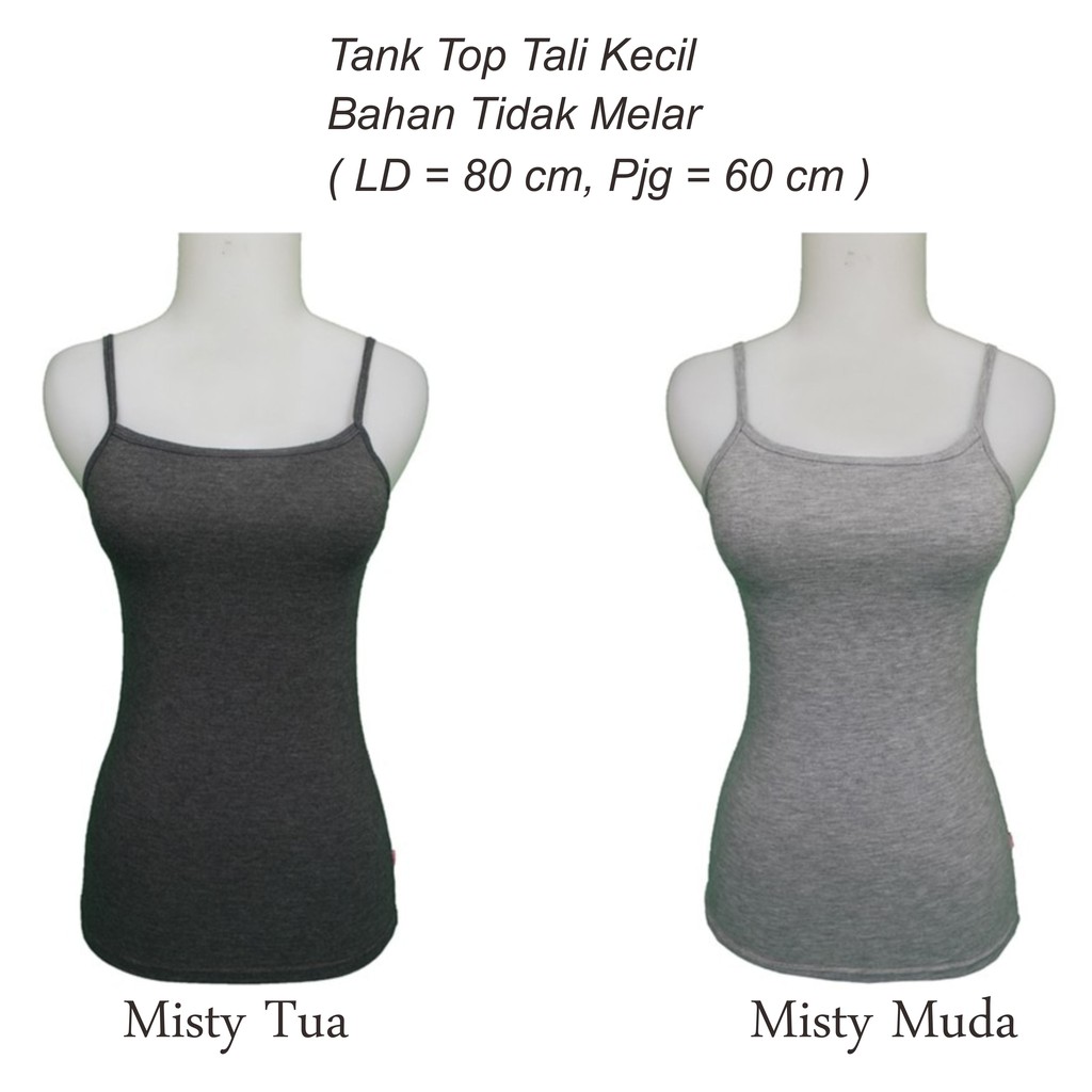 TANK TOP WANITA MURAH TALI KECIL WARNA MISTY Q014