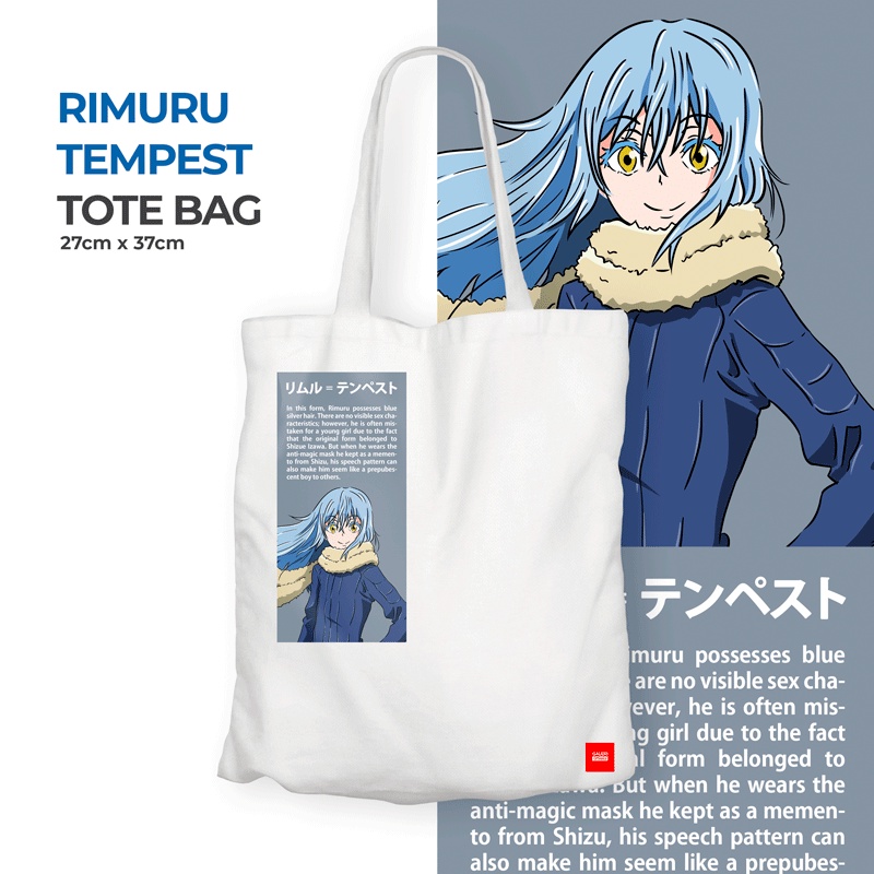 RIMURU TEMPEST Tote Bag Kanvas Anime Rimuru Tempest / Totebag Anime / Totebag Resleting / Merchandise Anime Official Fan Art