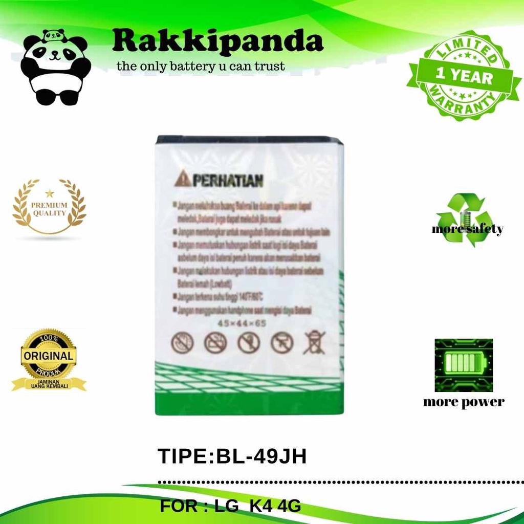 (R/K)- Batre RakkiPanda - Baterai BL-49JH BL49JH BL 49JH LG K4 4G