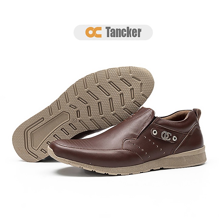 SEPATU SNEAKERS KULIT ASLI MODEL SLIP-ON TANCKER