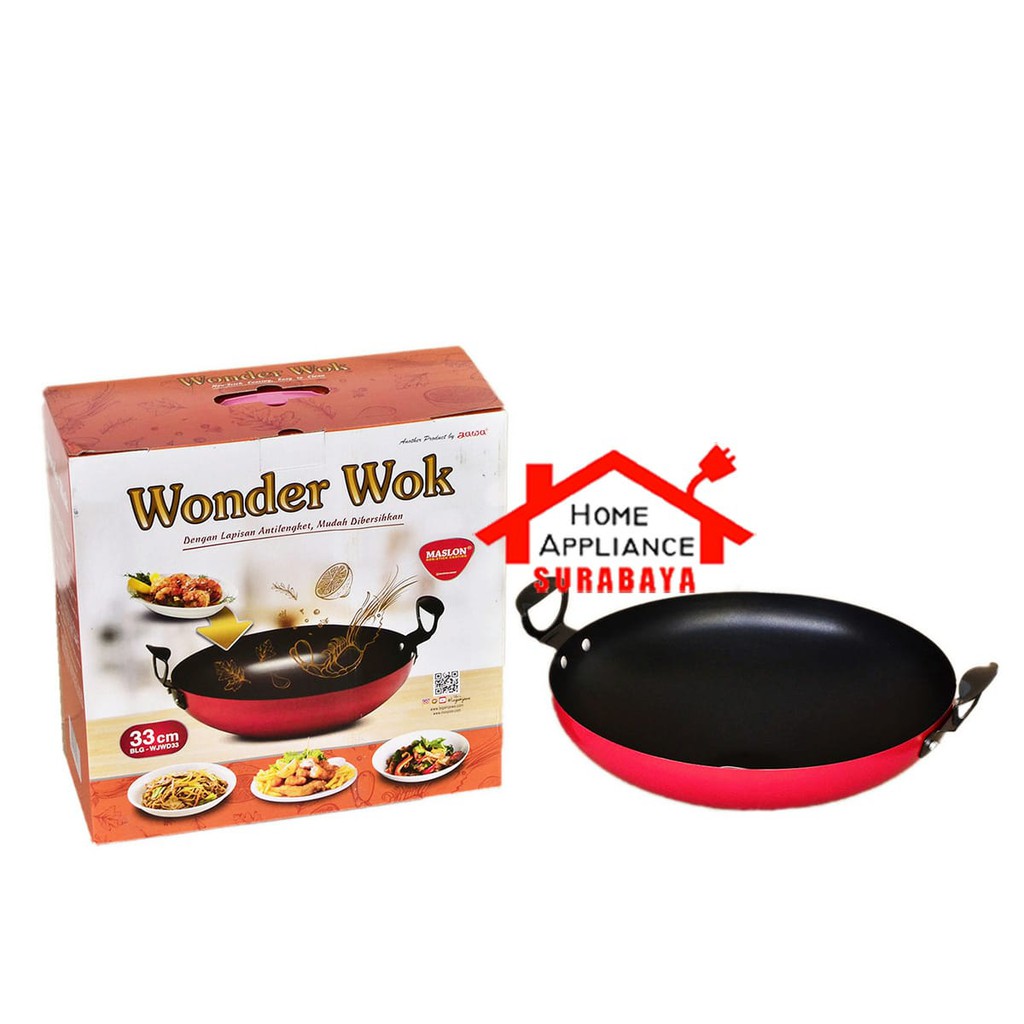 Wajan Penggorengan Maspion Maslon Jawa Wonder Wok 33 CM Anti Lengket