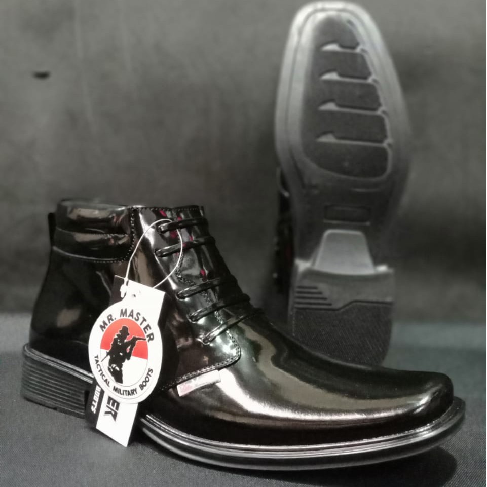 Sepatu Pdh Pantofel Tali Putar Kilap Kulit Sintetis Premium Untuk Kerja Kantor TNI POLRI SECURITY SATPAM