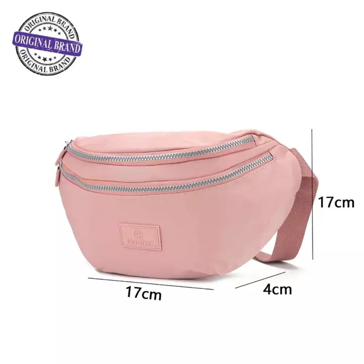GUDIKA 5154 - Tas Waistbag Wanita Kekinian Import Original Terbaru Bahan Nilon Waterproof Anti Air Sling Bag Premium Korea bisa muat banyak barang banyak slot kocek terlaris - tas wanita - tas cewek - tas kerja - tas pinggang - gudika bag - tas gudika
