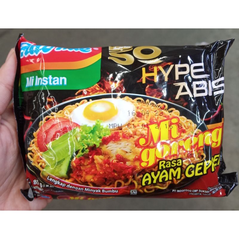 

Indomie mi instan hype abis mi goreng rasa ayam geprek