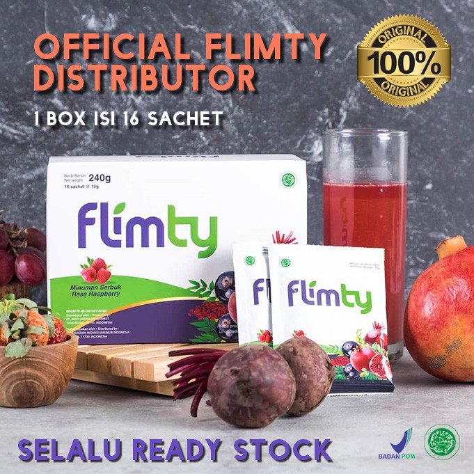 Flimty Fiber Herbal Obat Kurus, Diet, Pelancar Bab &amp; Obat Pelangsing 1 Box Isi 16 Sachet Obat Detox