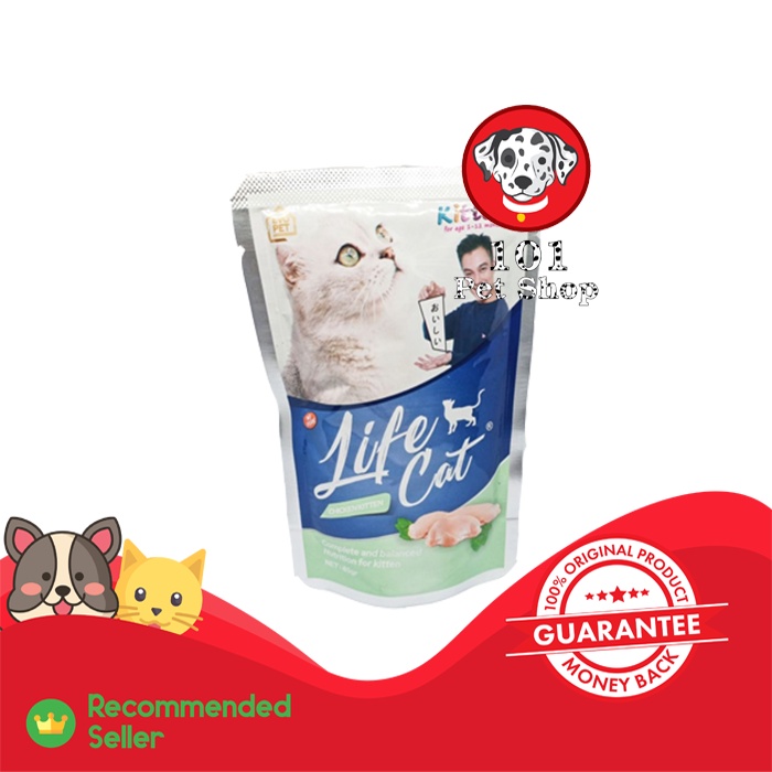 MAKANAN KUCING BASAH WET FOOD POUCH LIFE CAT CHICKEN KITTEN 85GR