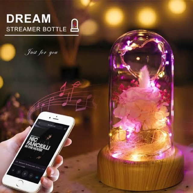 Romantic Bluetooth Speaker LED Rose Kado Unik Valentine Anniversary