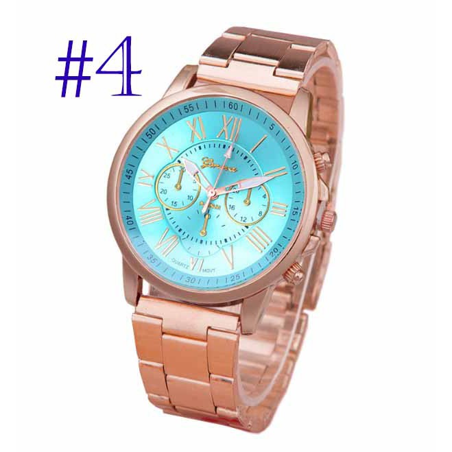 Jam Tangan Geneva ROMAWI RAINBOW Korean Style Faux Leather Wanita Cewe Watch Women Fashion Watch