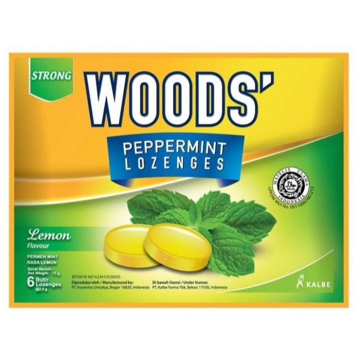 

Woods' Lozenges Lemon 15gr isi 6 permen