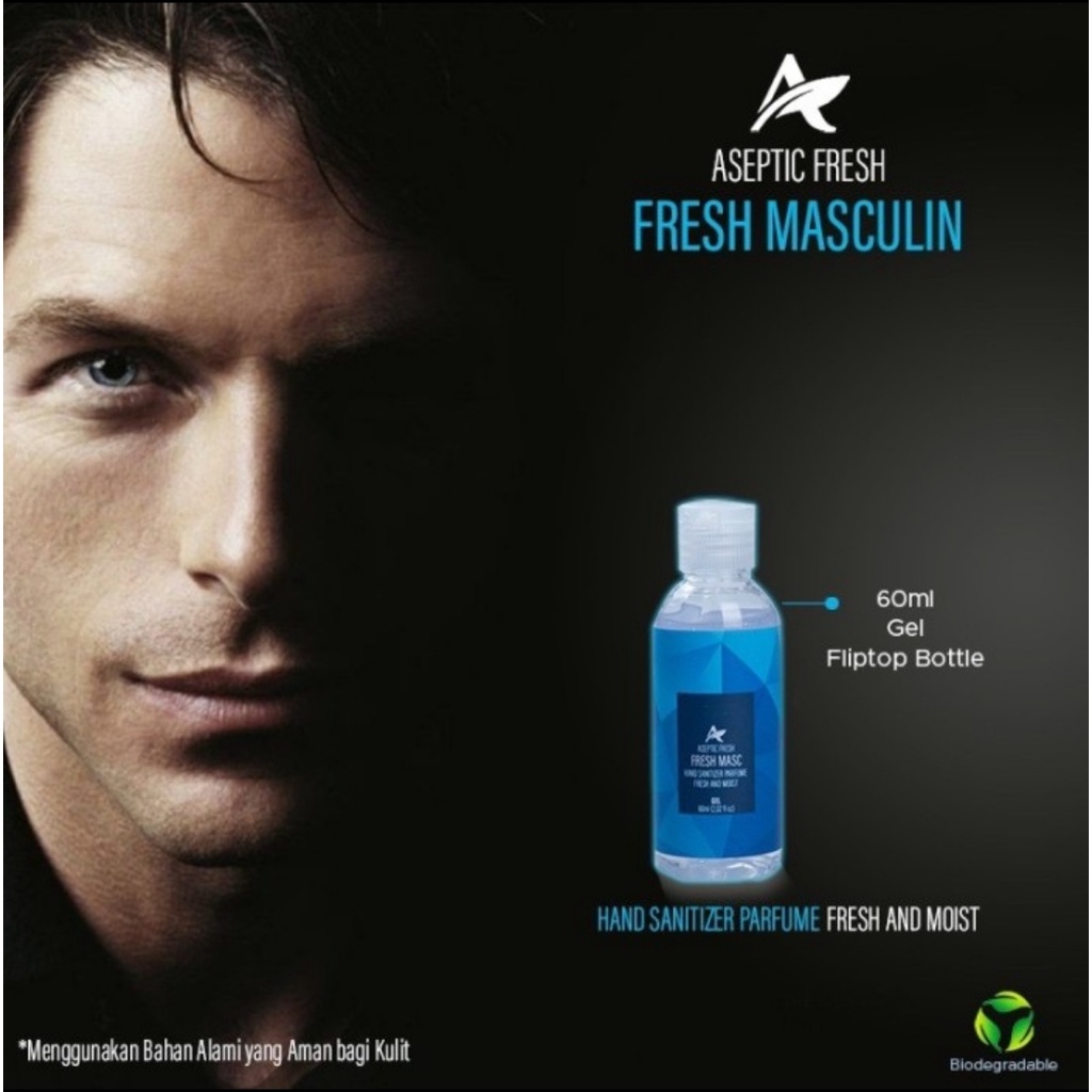 HAND SANITIZER PARFUME FRESH MASKULIN ASEPTIC FRESH AND MOIST