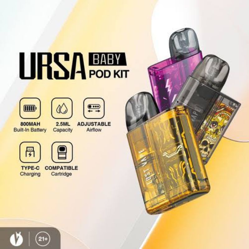 Terbaru (COD) Elektronik kecil lainnya Fullset Vapoor Ursa Baby 18W 800mAh Podskit Original Siap Pakai My one jaya