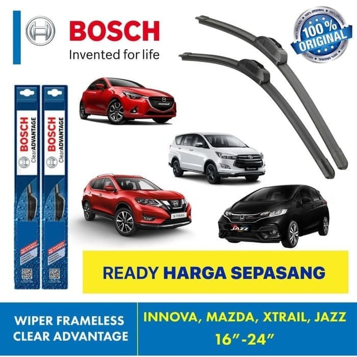 Wiper Blade Jazz Xtrail BOSCH frameless ADVANTAGE 16-24&quot; ORIGINAL