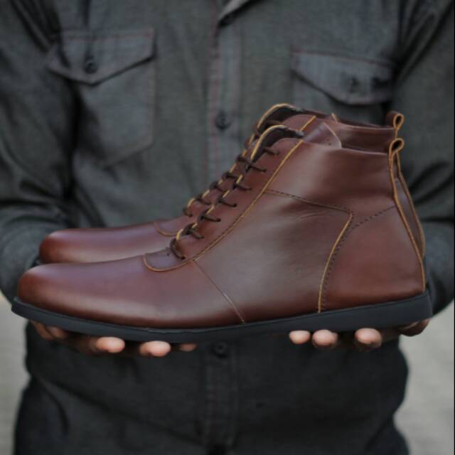 Sepatu Kulit Pria Pantofel Formal Kerja Original Reylman Maints Brown