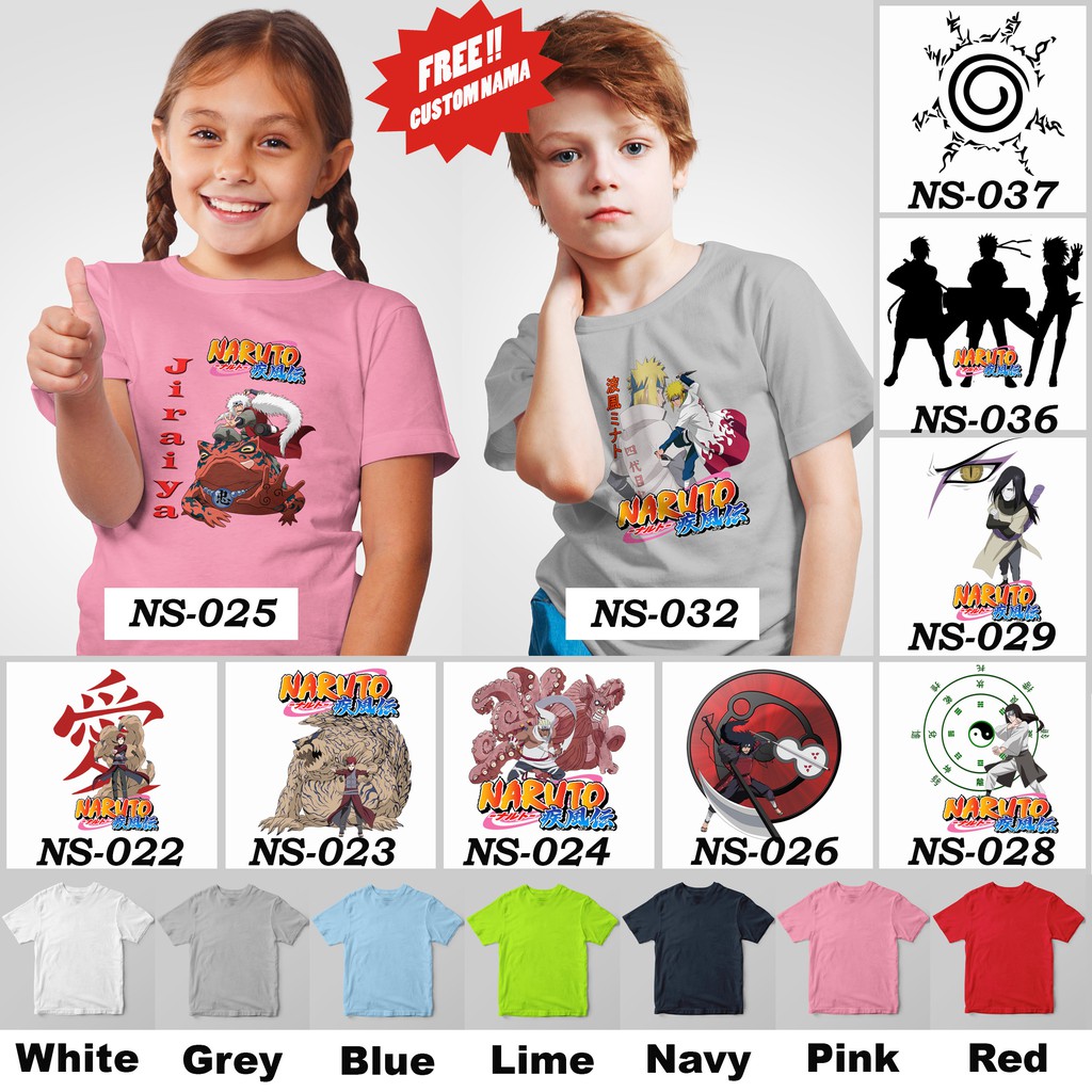 [FREE NAMA !!] Kaos Anak &amp; Family Naruto 100% COTTON PREMIUM