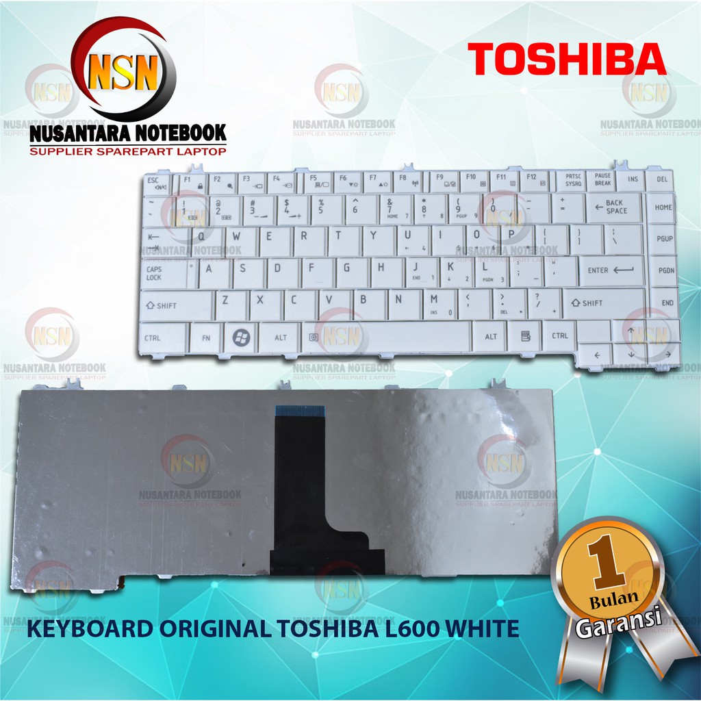 Keyboard Original Toshiba Satellite C600 C640 L600 L630 L635 White