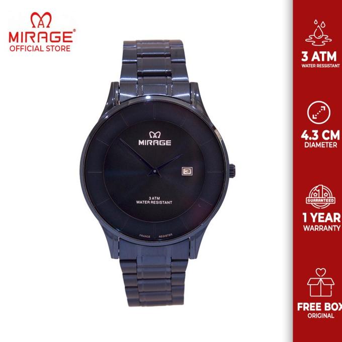 Promo Jam Tangan Tipis Pria Original Mirage Garansi 1 Tahun Stainless Steel