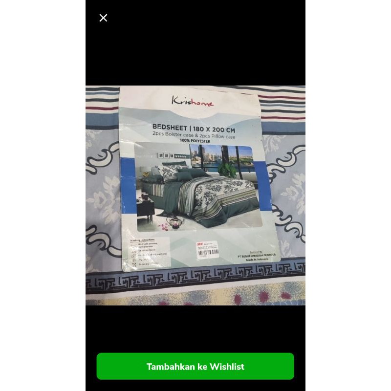 sprei krisbow preloved second kris home krishome abu grey minimalis