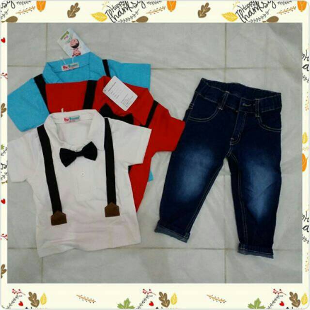 Set anak cowok suspender