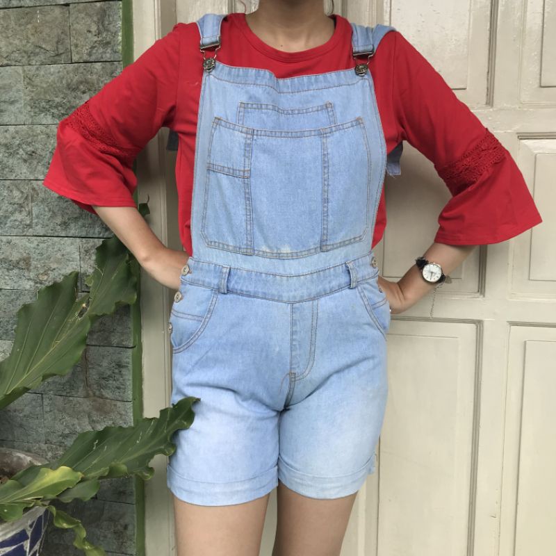 preloved overall pendek baju kodok wanita levis jeans pendek