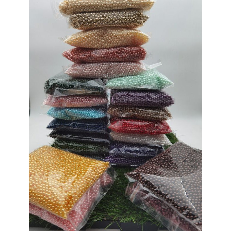 MUTIARA TINDIK 4 MM WARNA WARNI KUALITAS AA KILAU BAGUS PER 50 GRAM ( BAGIAN 1)